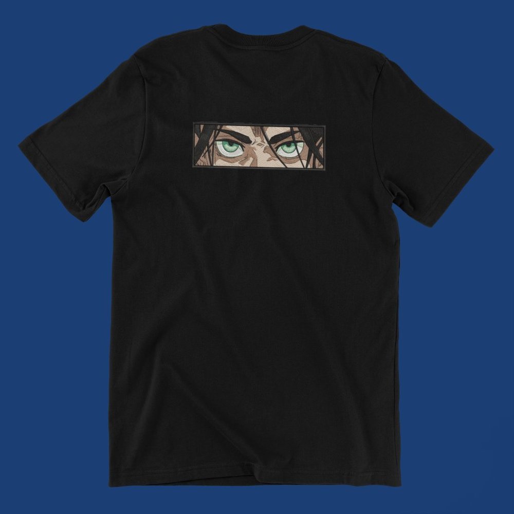 New- White&black Embroidered anime box T-shirt